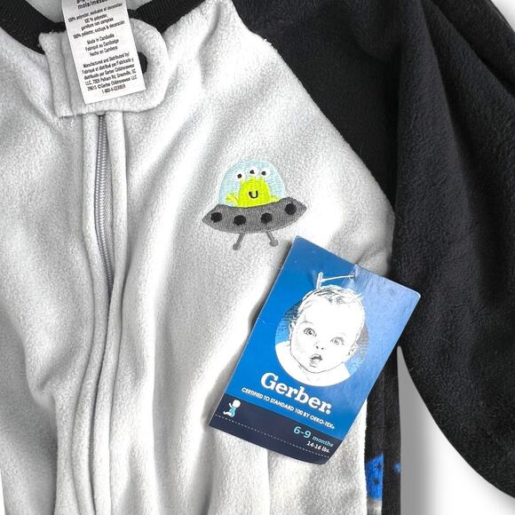 NWT Baby 2 Pack Gerber Alien Fleece Sleep Pajamas with Padded Feet - Picture 4 of 10